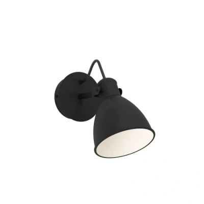 Imagen de Eglo lámpara LED de pared interior San Peri 1, luminaria industrial con luz móvil, iluminador metal en blanco y negro, pasillo sala, incluye bombilla GU10 cálido