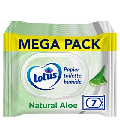 Imagen de Lotus Papel higiénico húmedo natural Aloe Sin colorantes ni perfumes Fibras FSC 100% de origen 294 hojas, 489016