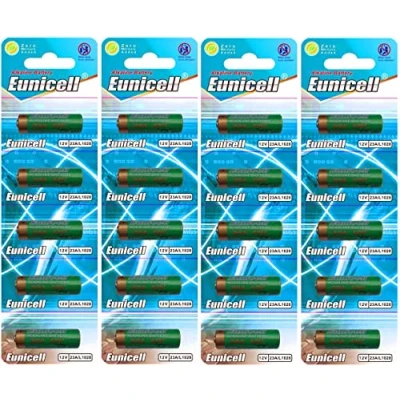 Imagen de 20 pilas alcalinas sin mercurio MN21, 23 A, V23GA, L1028, A23, desechables, unidades de 12 V (4 blísteres 5 pilas). Eunicell