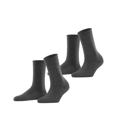 Imagen de ESPRIT Basic Pure 2 Pack W SO algodón unicolor pares, Calcetines Mujer, Gris (Anthracite Melange 3080), 39 42
