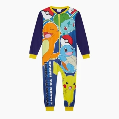 Imagen de Pokemon Mameluco para niños, pijama todo en uno, niños de 3 a 12 años, azul, 9 10 Years