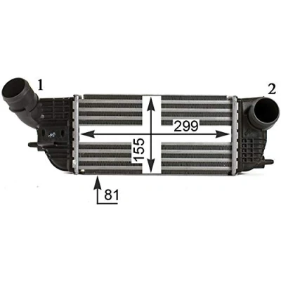 Imagen de MAHLE ORIGINAL CI 466 000P Intercooler PEUGEOT: 508 I Sedán, 407 SW