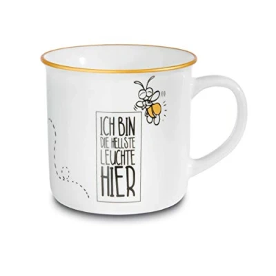 Imagen de NICI 45031 Taza de porcelana con texto en alemán Ich bin die hellste Leuchte hier, 400 ml