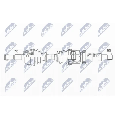 Imagen de NTY NPW FR 111 Árbol de transmisión Eje delantero, derecha 970 81 FORD: FOCUS 3, 3 Turnier