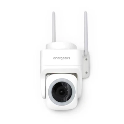 Imagen de energeeks Defender Pro Cámara Vigilancia Exterior WiFi IP66 Ultra HD 4 MP Detección Movimiento/Sonido Audio Bidireccional Luces LED y Sirena Almacenamiento SD/Nube ONVIF