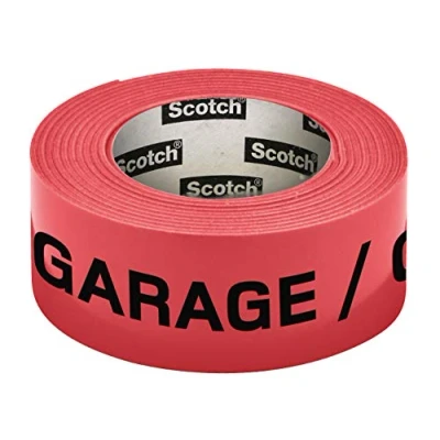 Imagen de Scotch Cinta adhesiva fluorescente preimpresa, 30 mm x 50 m, color rojo