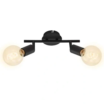 Imagen de BRILONER Leuchten Foco de techo 2 luces, retro/vintage, focos giratorios e inclinables, 2x E27, máx. 60 W, metal, negro