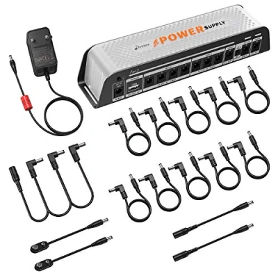 Imagen de Donner DP Z Fuente de alimentación para pedales guitarra 9V 10 salidas DC aisladas con puerto USB efectos 9V/12V/18V 18v 2000m entrada
