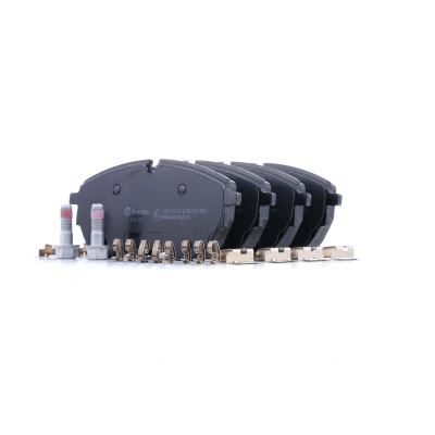 Imagen de BREMBO P 85 173 Juego de pastillas freno preparado para indicador desgaste con tornillos pinza freno, Chapa antichirridos accesorios