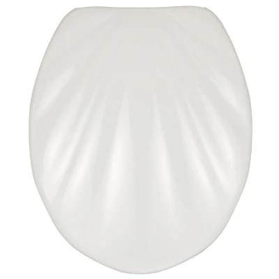 Imagen de Wenko Tapa de WC Coquina Antibacteriano, Dispositivo automático Descenso, sujeción higiénica Acero INOX Fix Clip Blanco