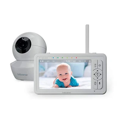 Imagen de Babysense HD S2 Babyphone Camera, Monitor de vídeo para bebé con cámara y audio 5&quot; 720p, sin wifi, Luz nocturna ajustable, alcance amplio, bidireccional, zoom 4X, visión nocturna, batería