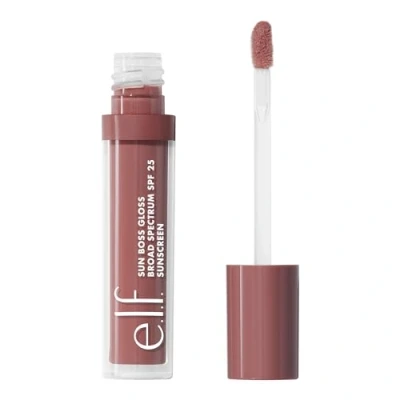 Imagen de e.l.f. Sun Boss Gloss SPF 25 Brillo de labios pigmentado para un acabado alto brillo, fórmula hidratante y nutritiva, vegano libre crueldad animal, It&#039;s Your Mauve
