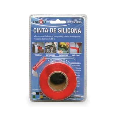 Imagen de TARGET Cinta de Silicona Selladora Autovulcanizable Tuberías Automoción Mangueras Cableado 3 Metros x 25 Milímetros (ROJO)