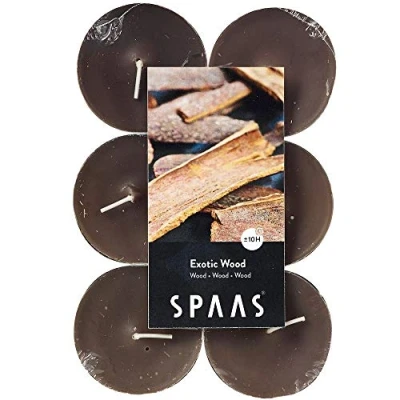 Imagen de Spaas 12 Velas aromáticas, Cera de parafina, Taza Aluminio, marrón Topo, D 58 mm x H 24