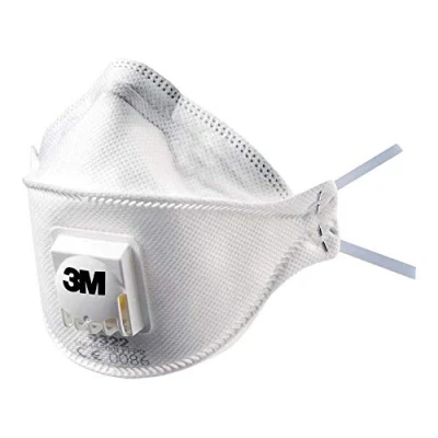 Imagen de 3M Aura Mascarilla para aislamientos y madera, Respirador 9332 +, FFP3, con válvula Cool Flow, Clip nasal ajustable, Paquete de 10 mascarillas