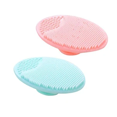 Imagen de 2 cepillos de silicona para limpieza facial puntos negros, limpiador poros, exfoliante