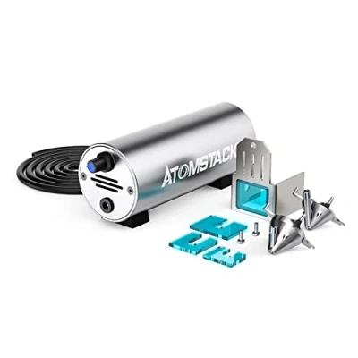 Imagen de ATOMSTACK F30 Air Assist, bomba láser eléctrica con cable tubo de 2 m para X7 PRO/S10 PRO/A10 PRO/A5 PRO, elimina el polvo humo, bordes objetos corte más limpios flujo