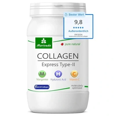 Imagen de MoriVeda® NP Vital Biocell 1000mg, 60 Cápsulas, con Fórmula Express, Colágeno II, Ácido Hialurónico, Vitamina C y Manganeso, para piel, cabello articulaciones (Paquete de 1 Mes), 1x60 Cápsulas