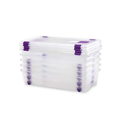 Imagen de TODO HOGAR Caja Plástico Almacenaje Transparente con Ruedas Medidas 730 x 405 165 mm Capacidad de 35 litros (5)