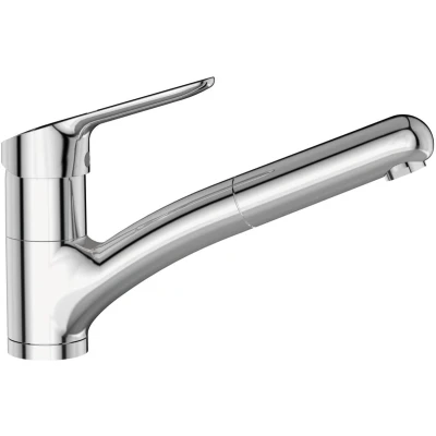 Imagen de Ideal Standard BC143AA Ceraflex Grifo mezclador de cocina monomando apoyo sobre fregadero, ducha orientable y extraíble, cromado