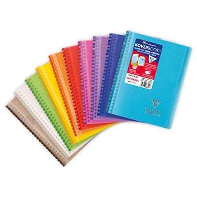 Imagen de Clairefontaine 366701C Koverbook con encuadernación en espiral, forrado, tapa de PP, DIN A5, 160 hojas, 1 pieza, varios colores