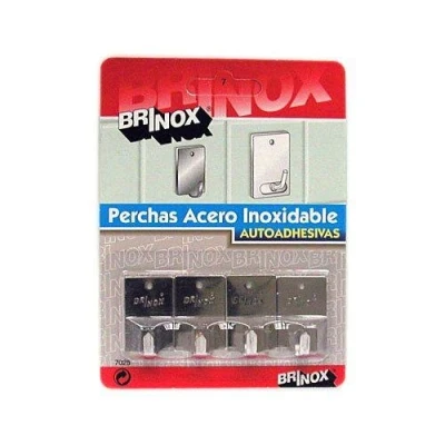 Imagen de Brinox B70250E Percha pequeña adhesiva, 2 x 3 1,1 cm, color gris