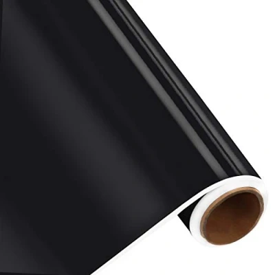 Imagen de Belle Vous Vinilo Adhesivo Negro 30 cm x 3 metros Rollo Permanente para Manualidades, Carteles, Álbumes de Recorte, Siluetas, Pegatinas Vehículos Brillante