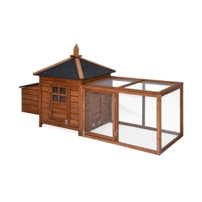 Imagen de sweeek Java gallinero de Madera, 4 gallinas, Jaula para gallinas con recinto