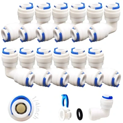 Imagen de CESFONJER 12 piezas de tubo 1/4 pulgada plástico Push Union codo conexión rápida para el filtro agua RO