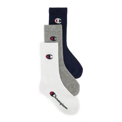 Imagen de Champion Core Junior 3PP Crew, Calcetines, para Unisex adulto, Multicolor (Azul Marino/Blanco/Gris Melange Claro), 31 34