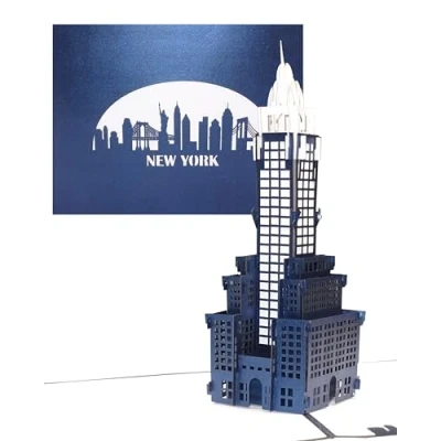 Imagen de &#039;3d pop up tarjeta New York Crysler Building tarjeta, Viaje cupones Estados Unidos, América &amp; Invitación