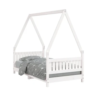 Imagen de vidaXL Estructura de Cama para niños Madera Pino Blanco 80x160 cm