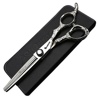 Imagen de 6/7/8 pulgadas tijeras de peluquería profesionales japonesas 440C aleación cobalto pelo para peluqueros corte adelgazamiento (Tijeras delgadas 6 pulgadas)