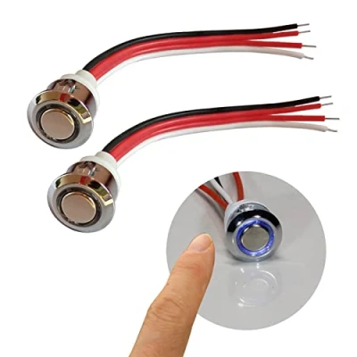 Imagen de STBTECH interruptor regulador táctil de 12 V LED, 5 24 CC, táctil, intensidad para tiras adecuado orificio montaje 17 mm, 2 unidades