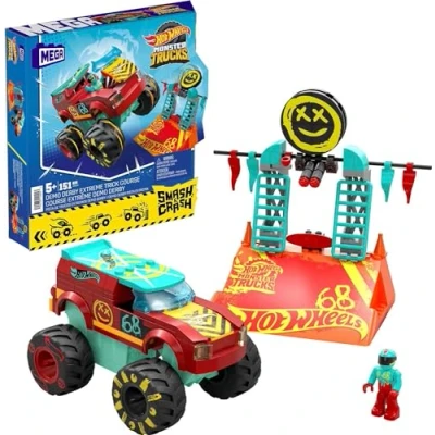 Imagen de Mega Construx Hot Wheels Monster Trucks Pista Demo Derby Smash &amp; Crash Coche de Juguete Bloques construcción, +5 años (Mattel HNG53)