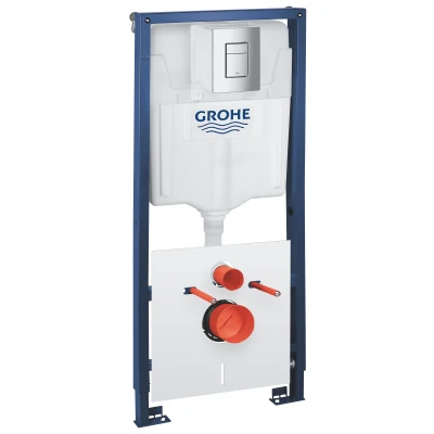 Imagen de GROHE SOLIDO Set de instalación para inodoro suspendido altura 1.20 m con pulsador descarga Even amortiguador ruido listo instalar 39930000