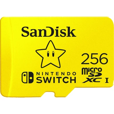 Imagen de Tarjeta micro SDXC SanDisk Licencia Nintendo®, 256 GB, Para Nintendo Switch, 100 MB/s, UHS I, U3, Amarillo