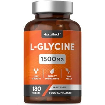 Imagen de Glicina 1500mg 180 Comprimidos Veganos Alta Potencia Suplemento nutricional de aminoácidos by Horbaach