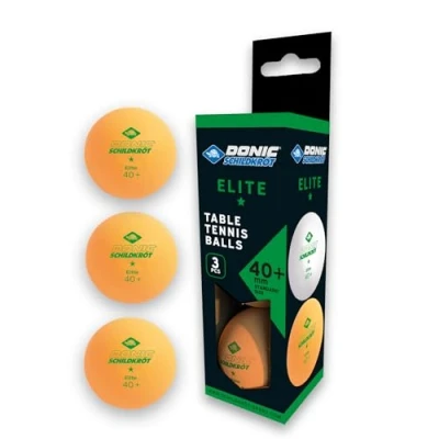 Imagen de Donic Schildkröt Pelotas de Tenis Mesa 1 Estrella Elite, Calidad Poly 40+, 3 Piezas en Caja, Naranja, 608318