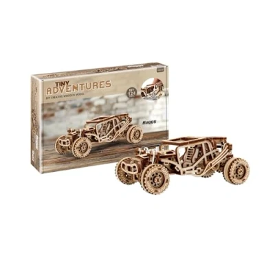 Imagen de Revell 00610 Tiny Adventures Buggy Kit de modelo madera a escala 1:32 con motor Pull Back &amp; Go Longitud 17 cm