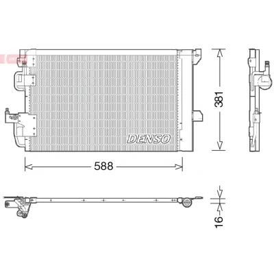 Imagen de DENSO DCN20007 Condensador con secador 588x381x16 R 134 a 588 OPEL: Astra G CC, Berlina, Caravan