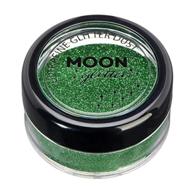 Imagen de Polvo de brillantina ultrafino clásico por Moon Glitter 100% Brillo Cosmético para la Cara, Cuerpo, Uñas, Cabello y Labios 5g Verde