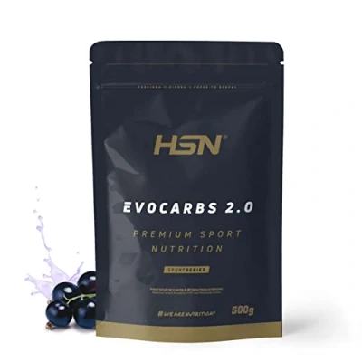 Imagen de Bebida Isotónica en Polvo Evocarbs 2.0 de HSN Sabor Grosella Negra 500 g = 13 Tomas por Envase Carbohidratos Sin Gluten y Electrolitos No GMO, Vegano