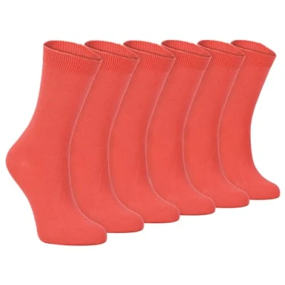 Imagen de Sock Snob 6 Pares Mujer Finos Elegante Colores Respirable Cómodo Confortables Natural Suave Algodón Calcetines (37 42 eu, PL30 Coral)