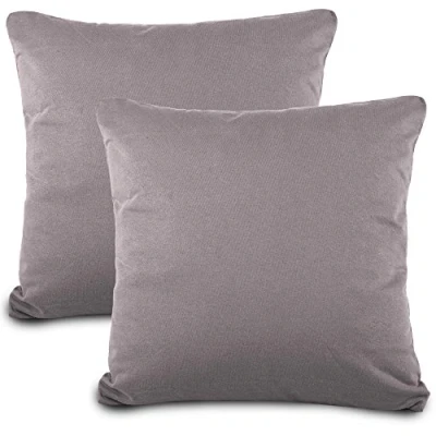 Imagen de aqua textil Classic Line 0011472 Juego de 2 Fundas Almohada (80 x 80 cm, con Cremallera), Color Gris Oscuro