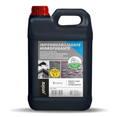 Imagen de JOVIRA PINTURAS Impermeabilizante Hidrofugante. Transparente e Invisible. Total protección en suciedad de fachadas, cubiertas, baldosas, hormigón, terrazas, tejados. Repelente al agua. (5 Litros)