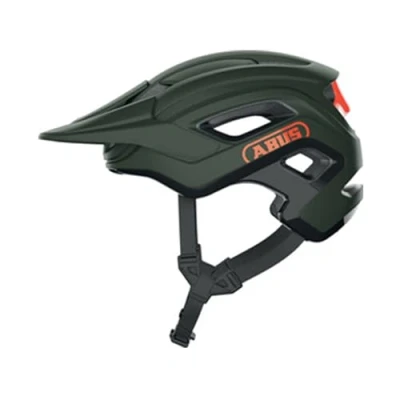 Imagen de ABUS MTB casco Cliffhanger de bicicleta para senderos exigentes con grandes aberturas ventilación y sistema correa TriVider hombres mujeres verde/naranja, talla M