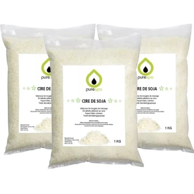 Imagen de Purespa Cera de Soja para Velas 3KG en Copos elaboración 100% Naturales y orgánicas