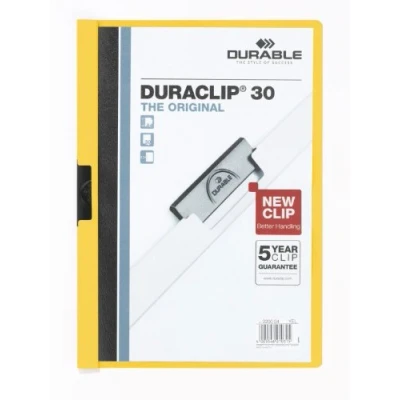 Imagen de Durable 220004 Carpeta Duraclip dossier pinza lateral (para 1 30 hojas A4), 25 piezas, amarillo