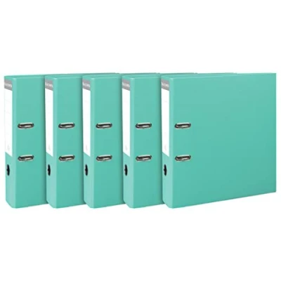 Imagen de Exacompta Ref. 53303SE Juego de 5 archivadores con palanca Espalda 80 mm Mecánica Prem&#039;Touch Formato A4 Exterior polipropileno/interior polipropileno Verde claro